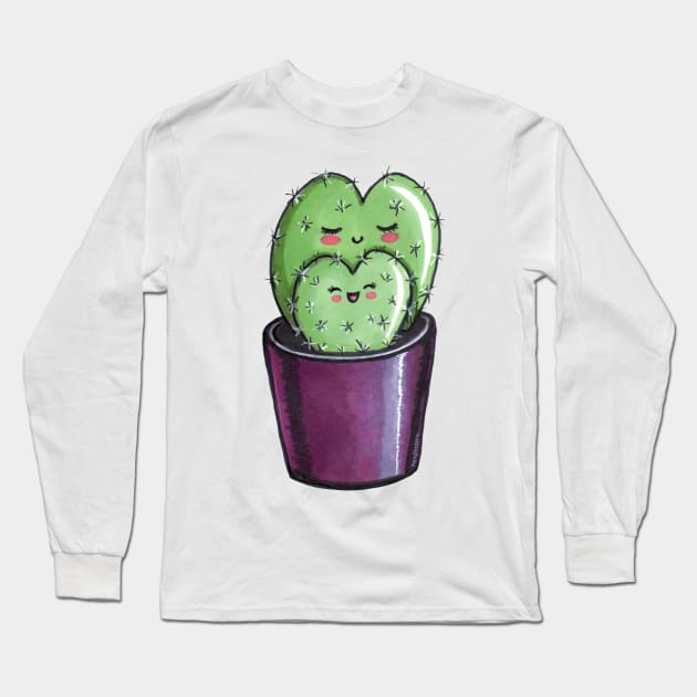 Cute cactus  mom Long Sleeve T-Shirt by Pendientera